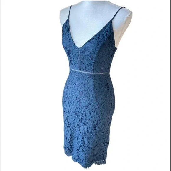 ASTR The Label Lattice Inset Lace spaghetti strap boho party event dress - Picture 6 of 16